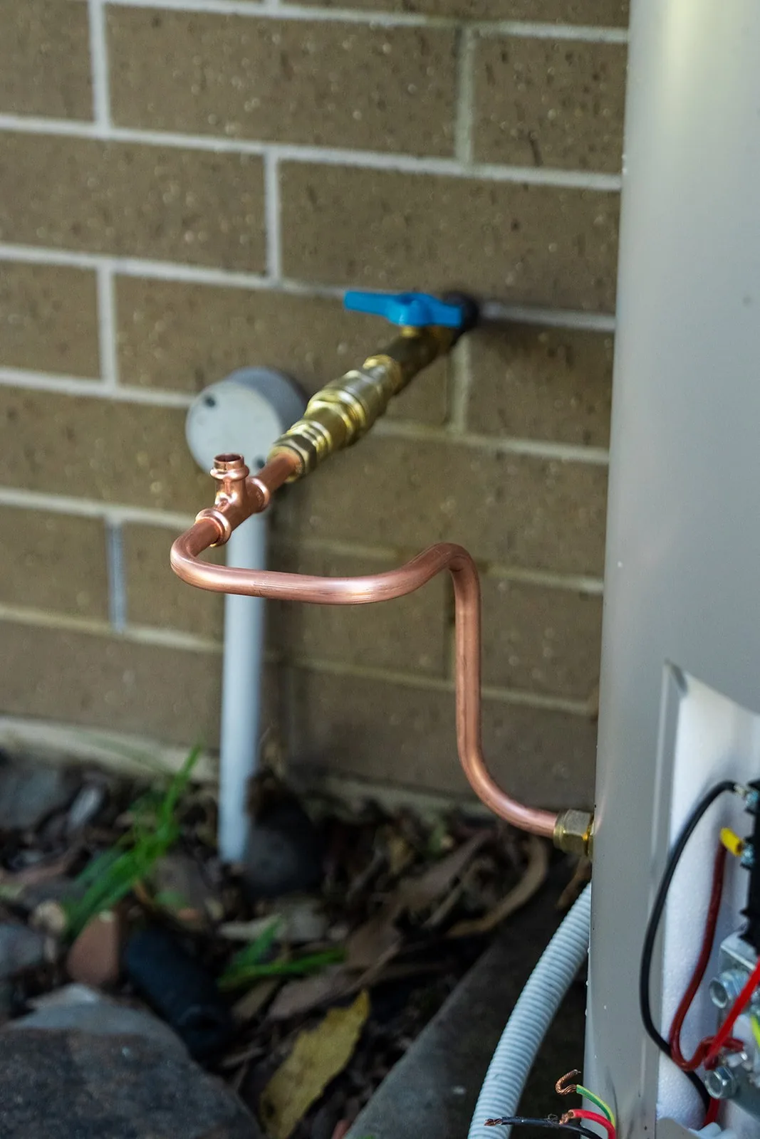 Copper pipe connections on a new hot water system